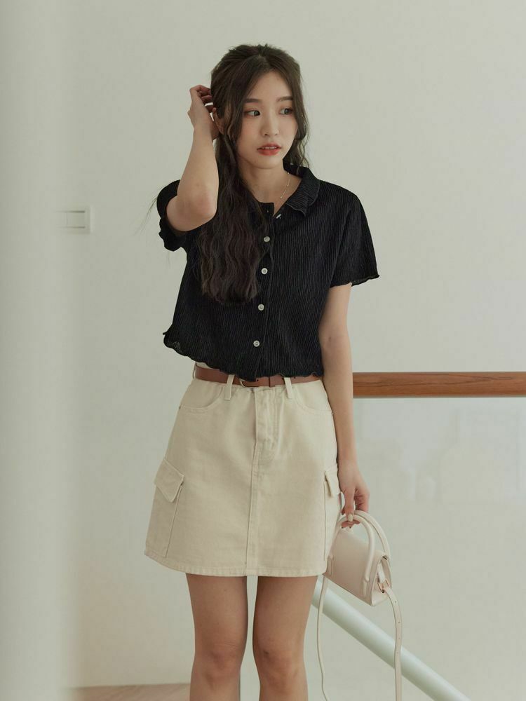 口袋造型牛仔短裙