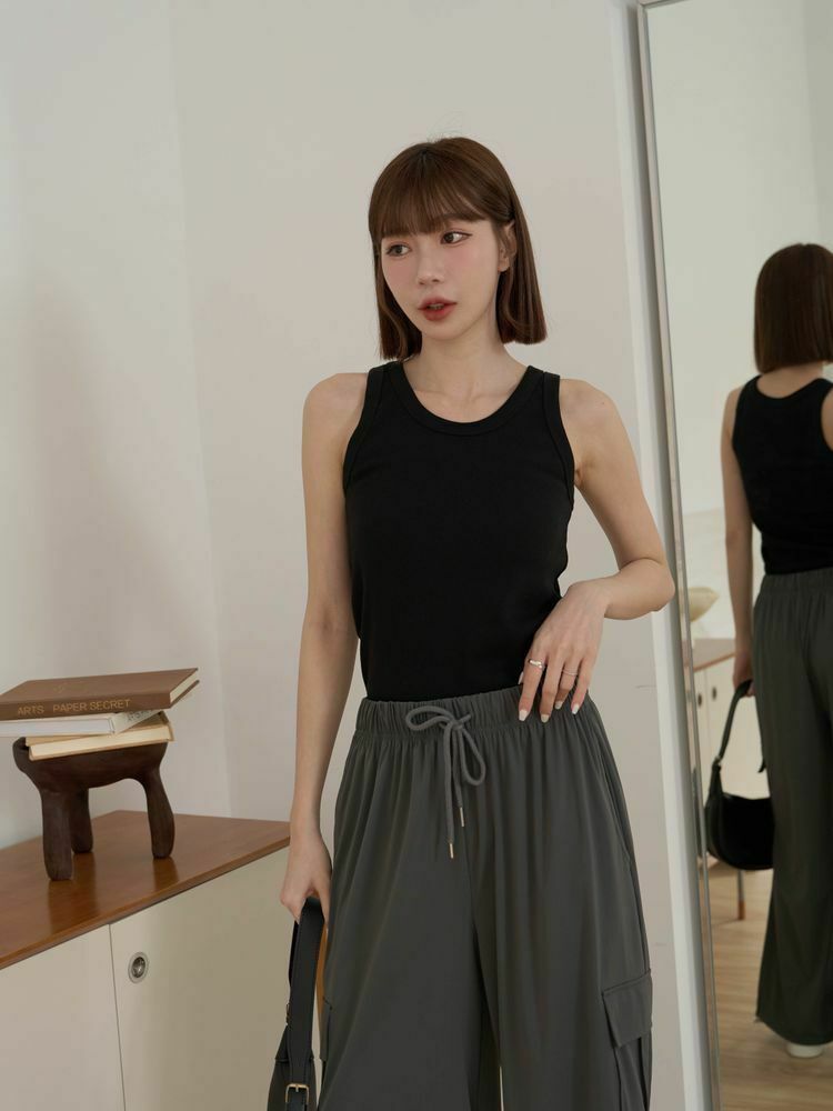 削肩工字棉質背心