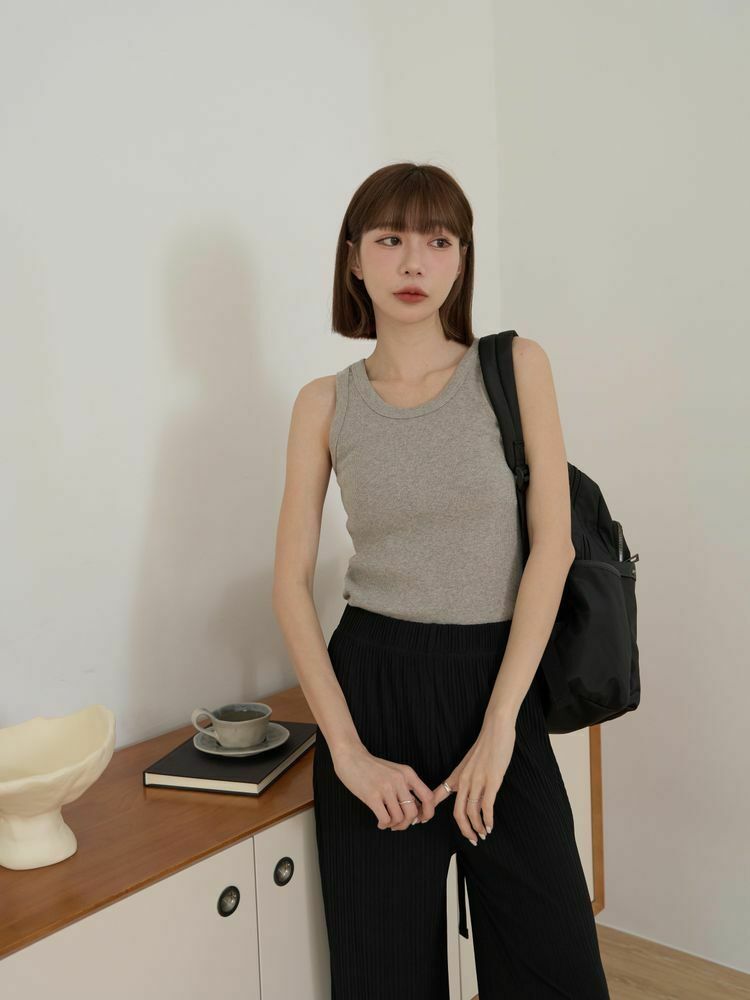 削肩工字棉質背心