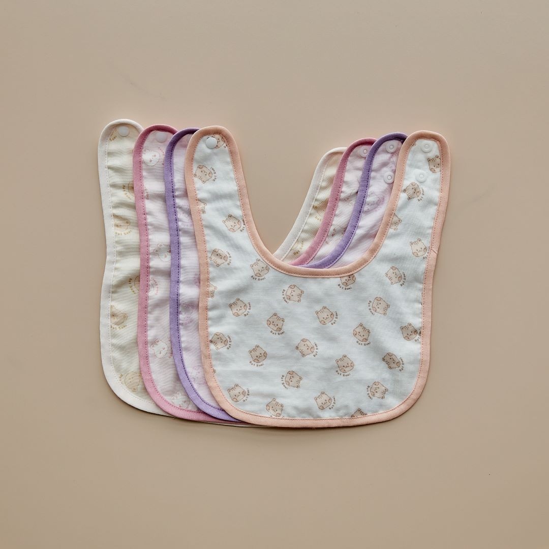 Pastel彩筆綿綿人物系列 - 方形口水巾/四重波浪口水巾