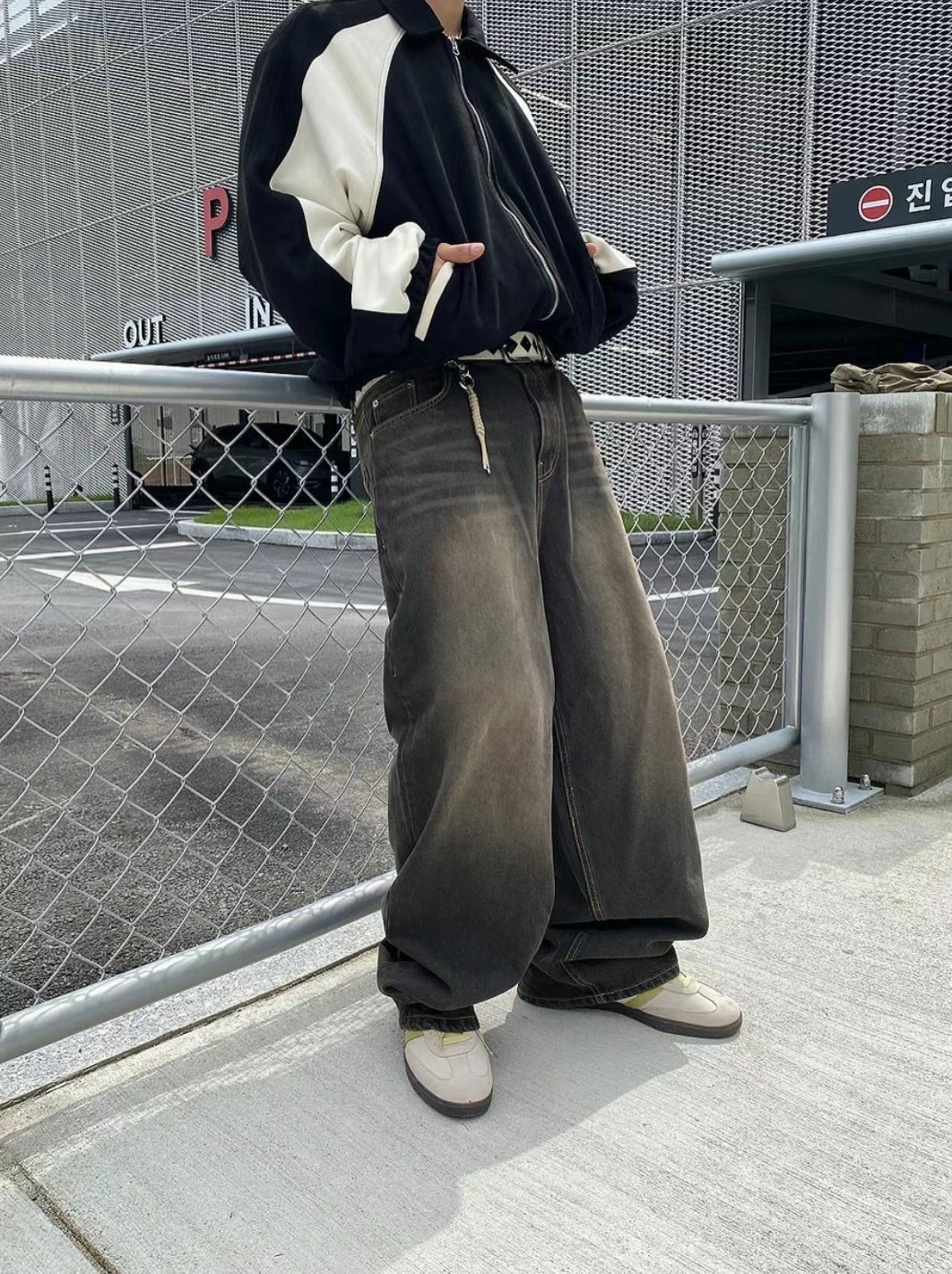 【HERETICS STUDIO 】韓國 고품질 泥黃 泥土 做舊 水洗 寬鬆 牛仔 長褲