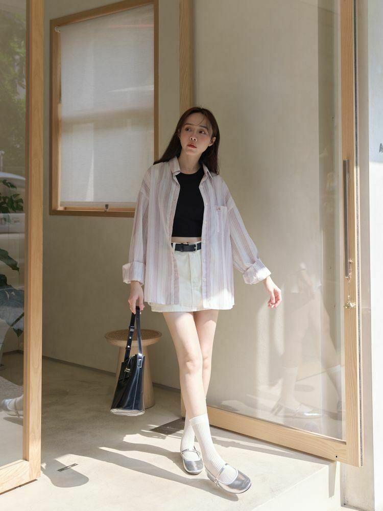 甜辣感皮帶短褲裙