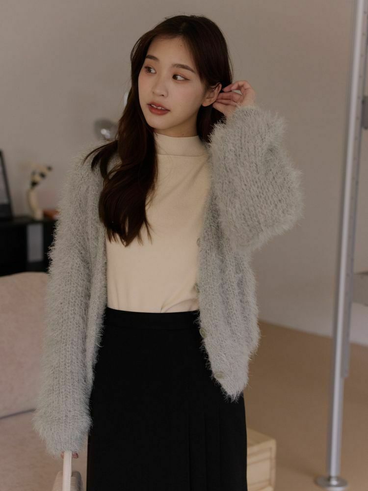 毛茸茸粗鉤織外套