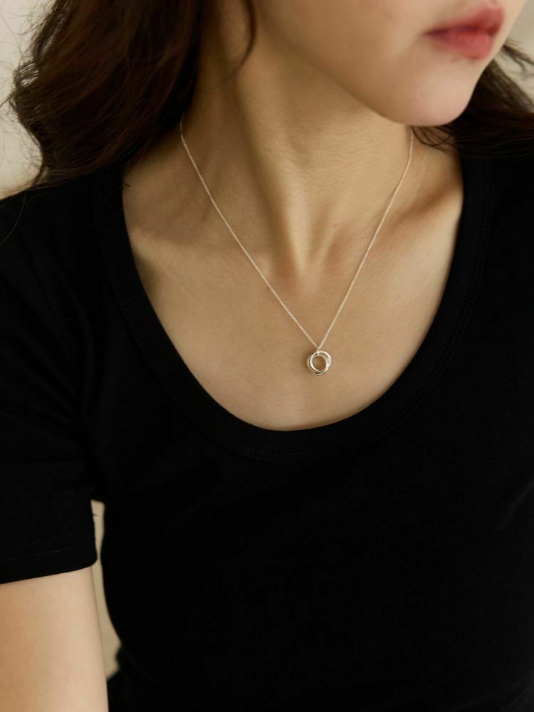 925純銀 幾何線圈項鍊