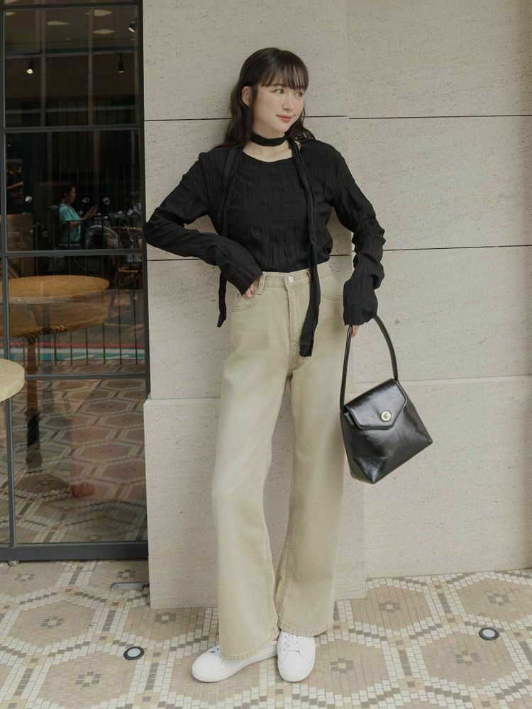 推薦長腿款 大地色直筒牛仔褲