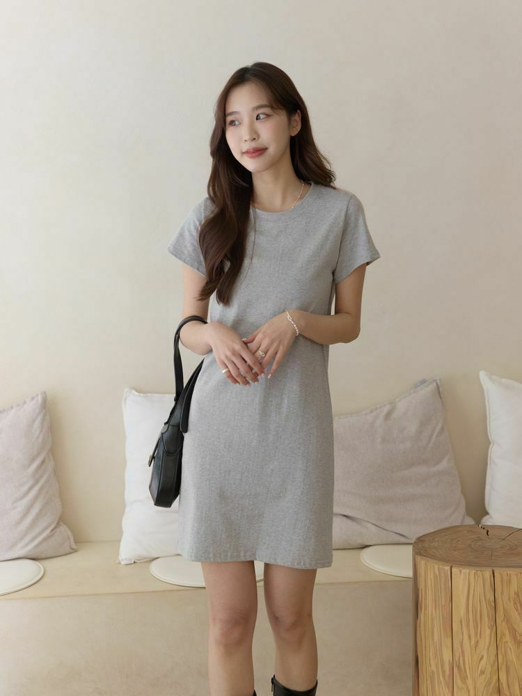 休閒感合身棉質短洋