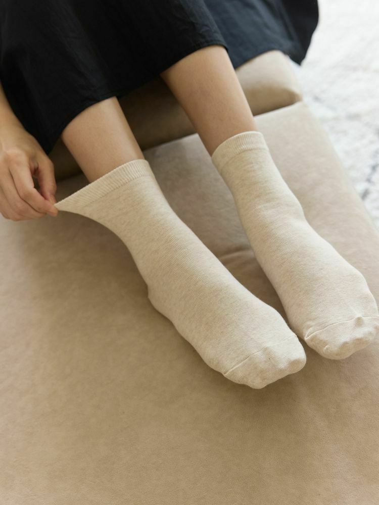 混色親膚休閒長襪