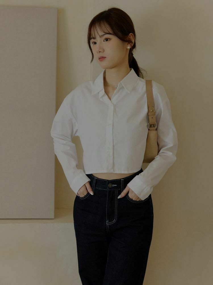 日常簡約短版襯衫