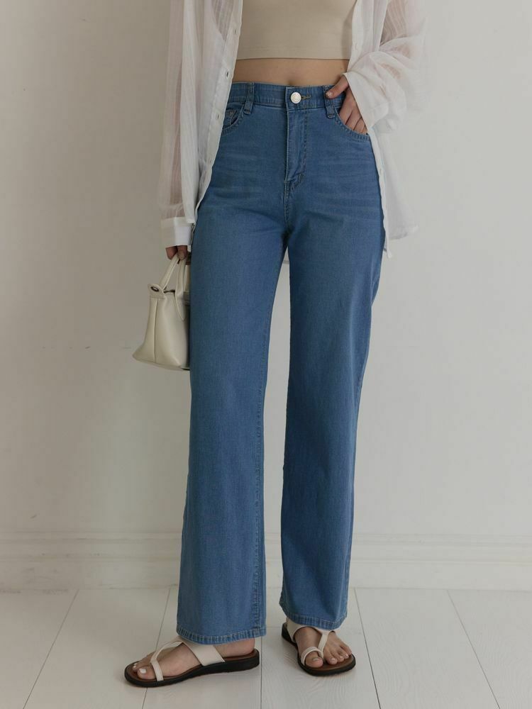 極薄彈性牛仔褲