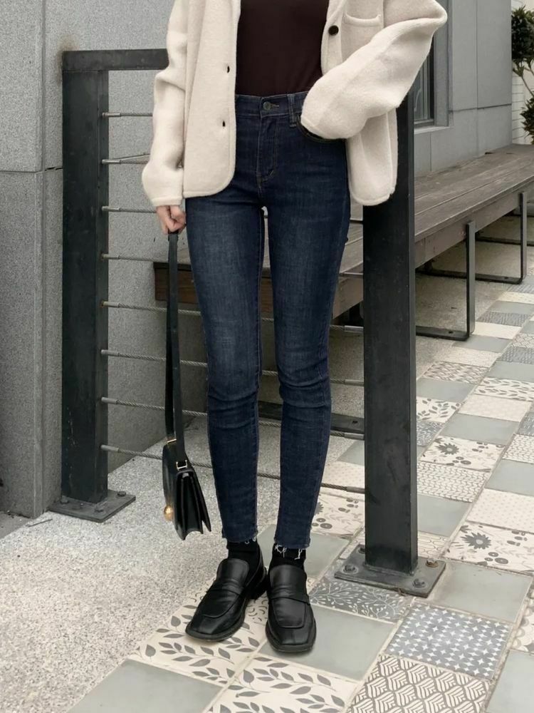 自訂 經典水洗顯瘦窄管褲