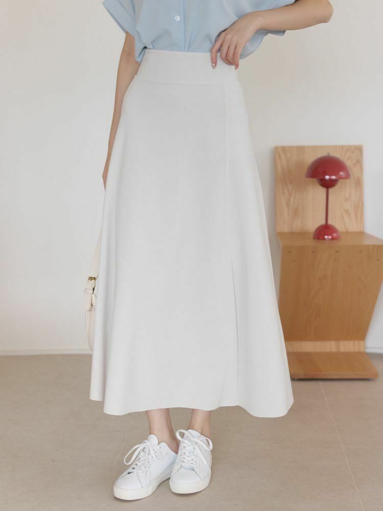 高腰收腹彈性開衩裙