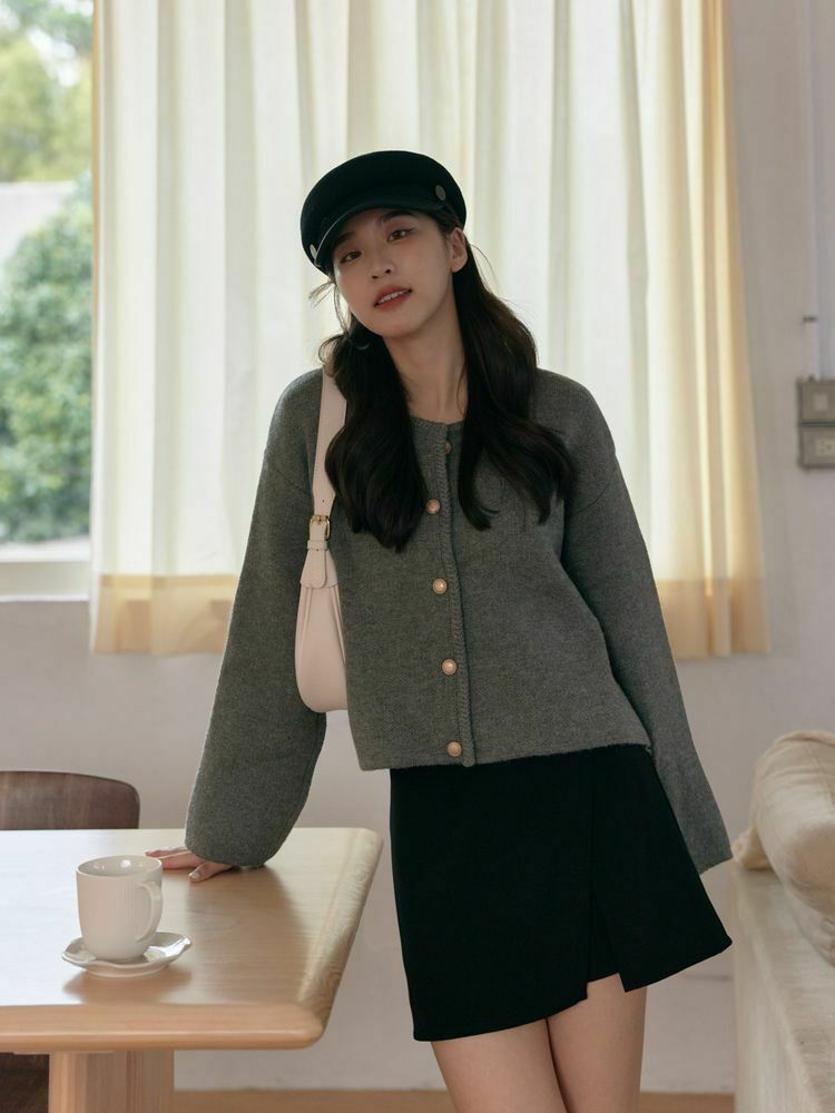 簡約質感皮革羊毛報童帽