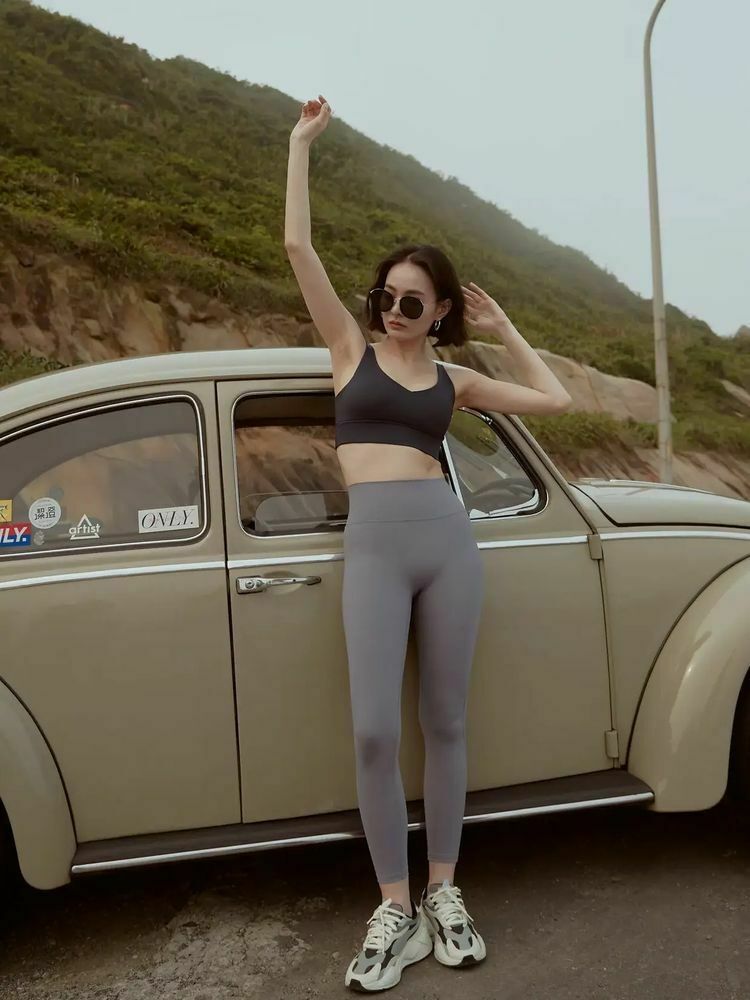 自訂 高腰收腹素面瑜珈褲