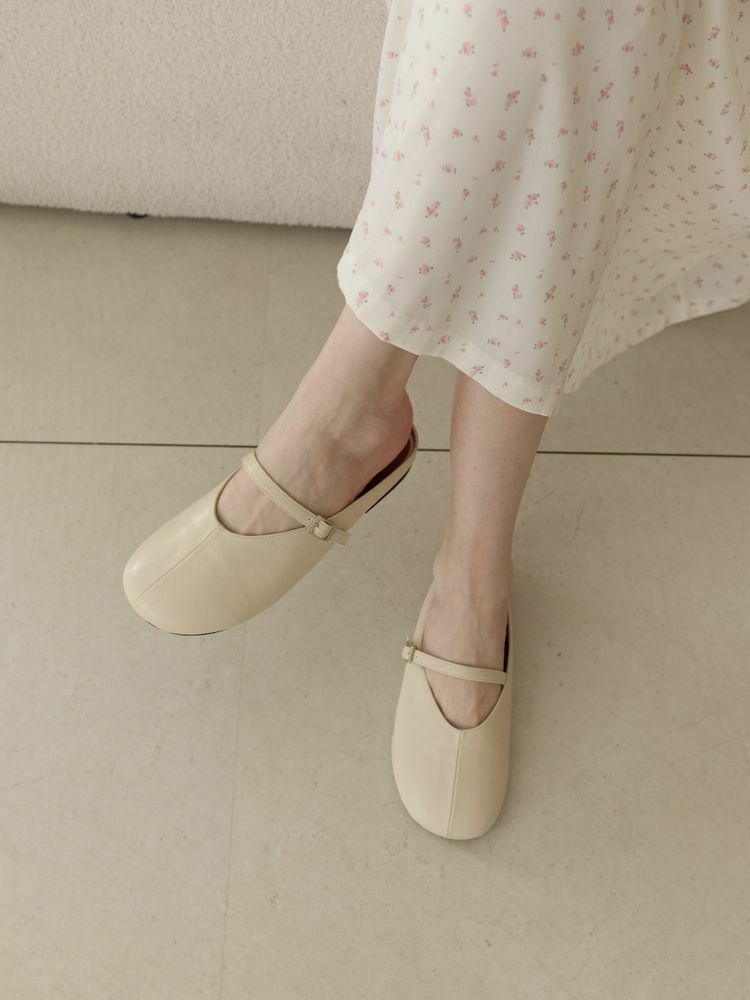 日系圓頭包覆平底拖鞋