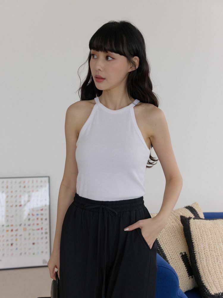 彈性螺紋棉削肩背心