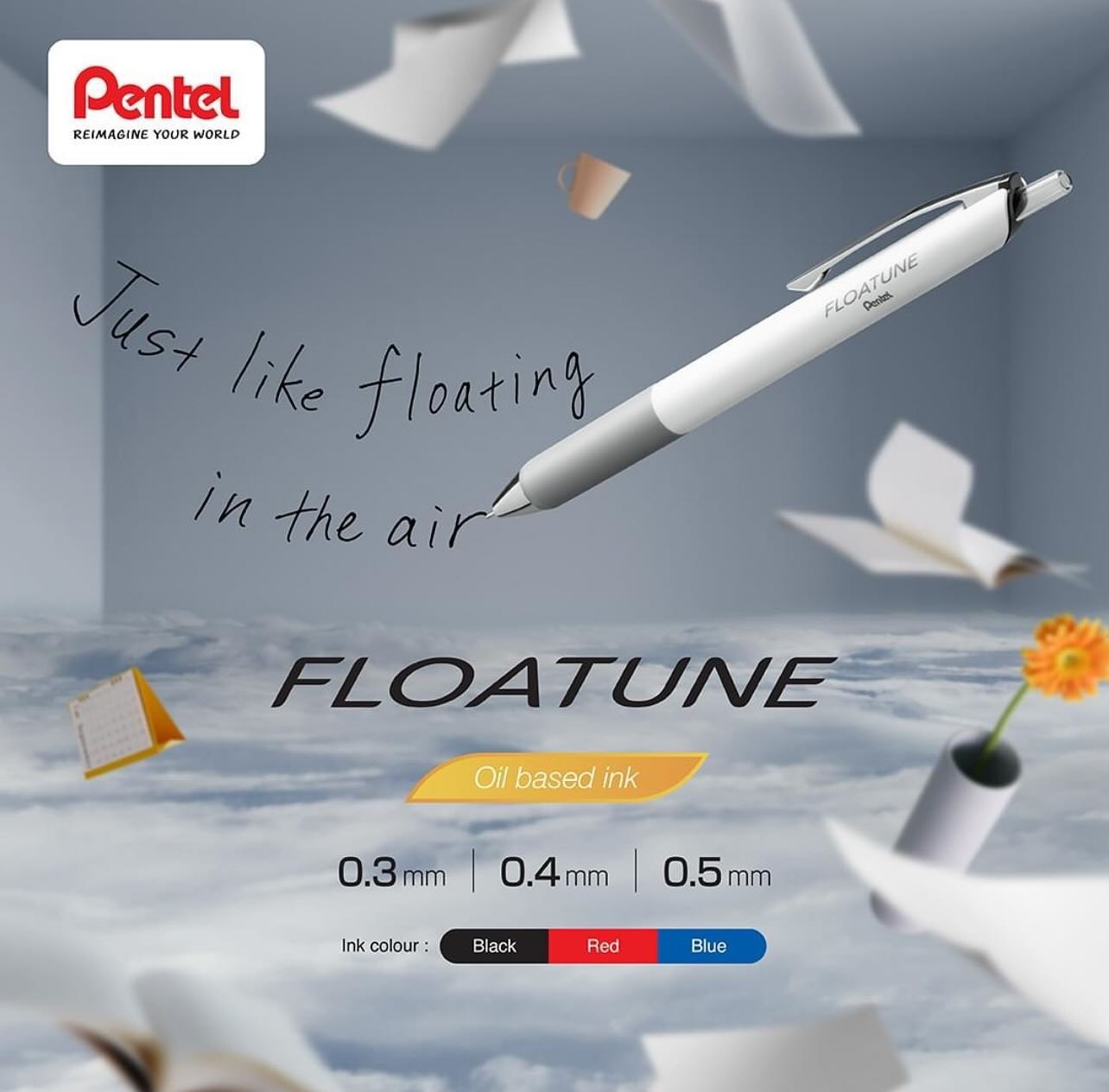 [2025文房具大賞] Pentel 浮遊感原子筆 Floatune 0.5mm