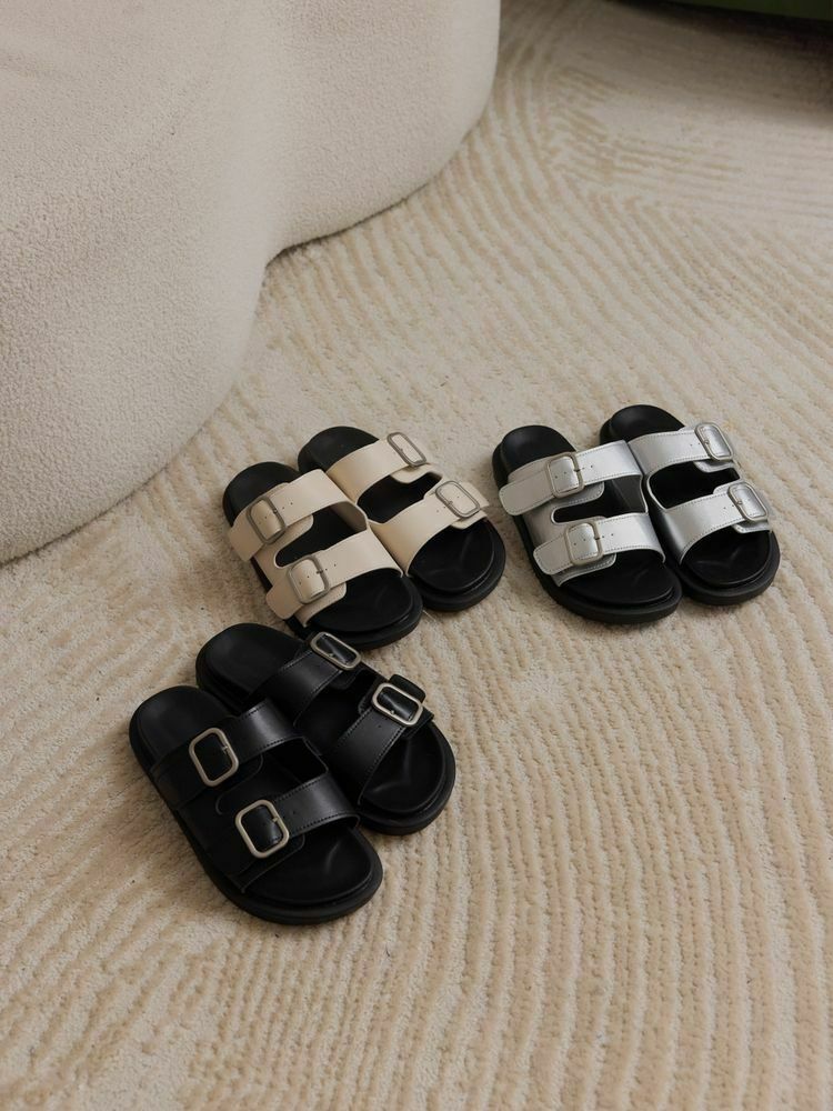 寬帶可調式舒適厚底拖鞋