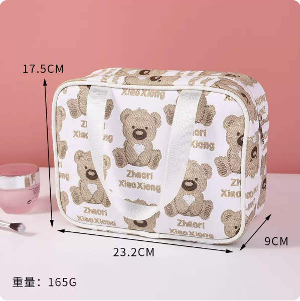 Popular large-capacity travel handbag (white large portable handbag, size: 23.2cm*9cm*17.5cm)