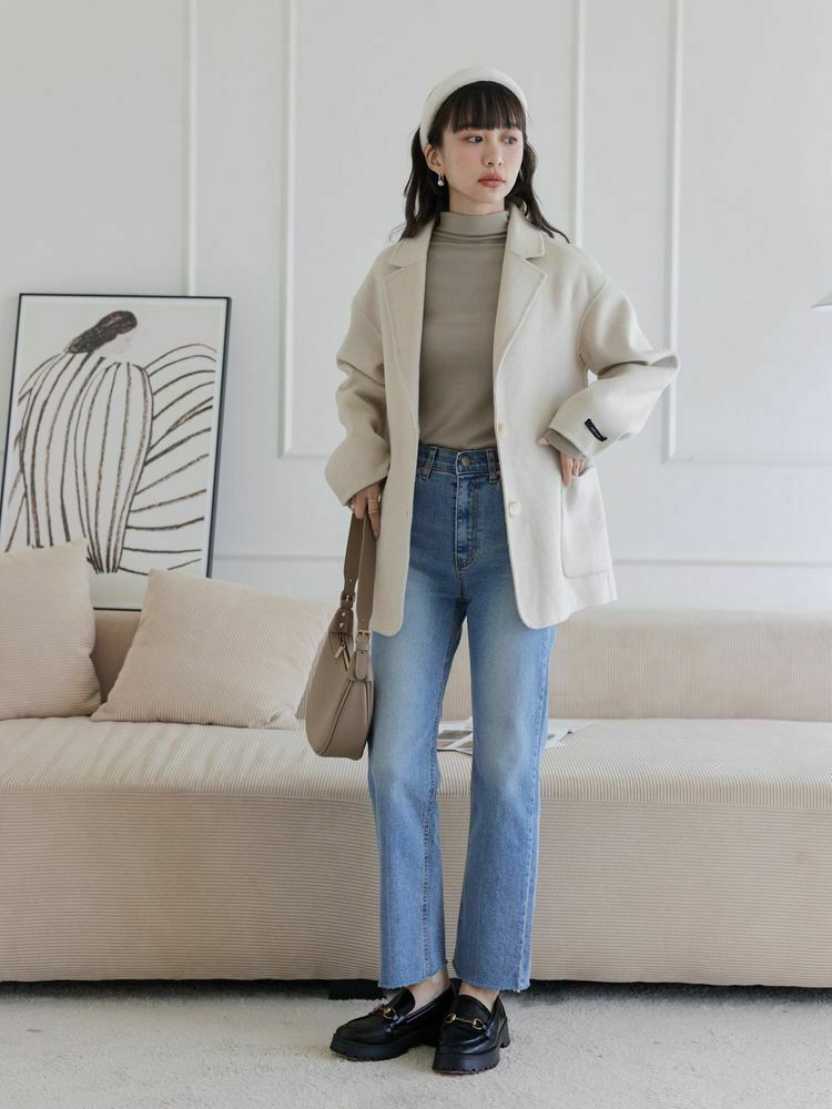 四季彈性極美刷色牛仔褲