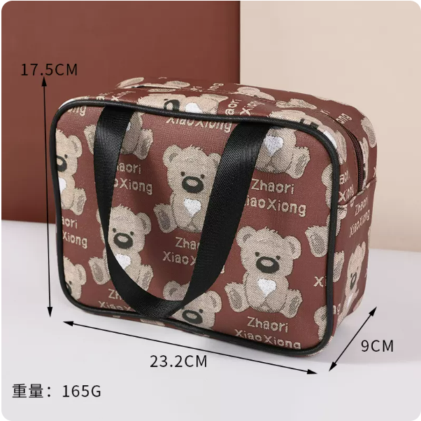 Popular large-capacity travel handbag (brown large portable handbag, size: 23.2cm*9cm*17.5cm)