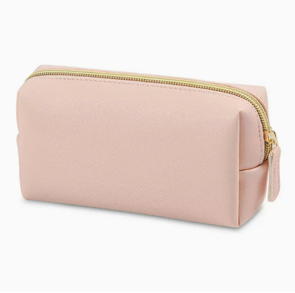 Hot push travel portable octagonal makeup bag (cherry pink-small size: 16.2cm*4.8cm*8.2cm)