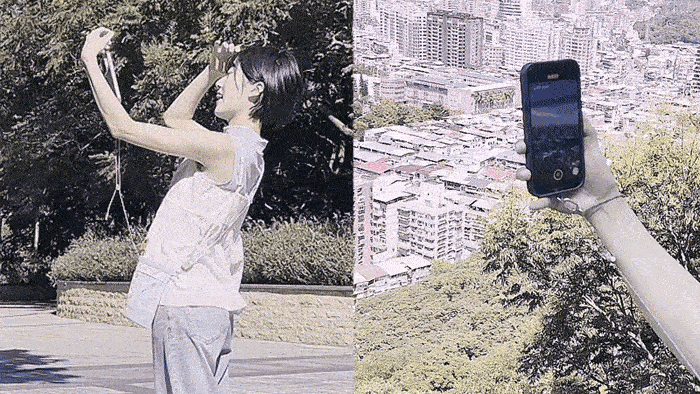 使用連結繩不小心掉落示意