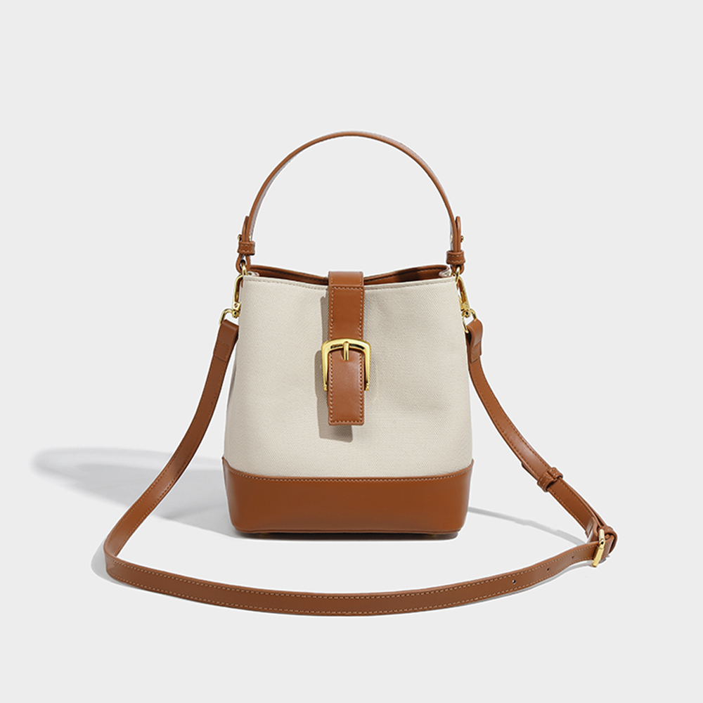 【CHASENG & KEITH】C&K0677 白拚棕水桶肩包