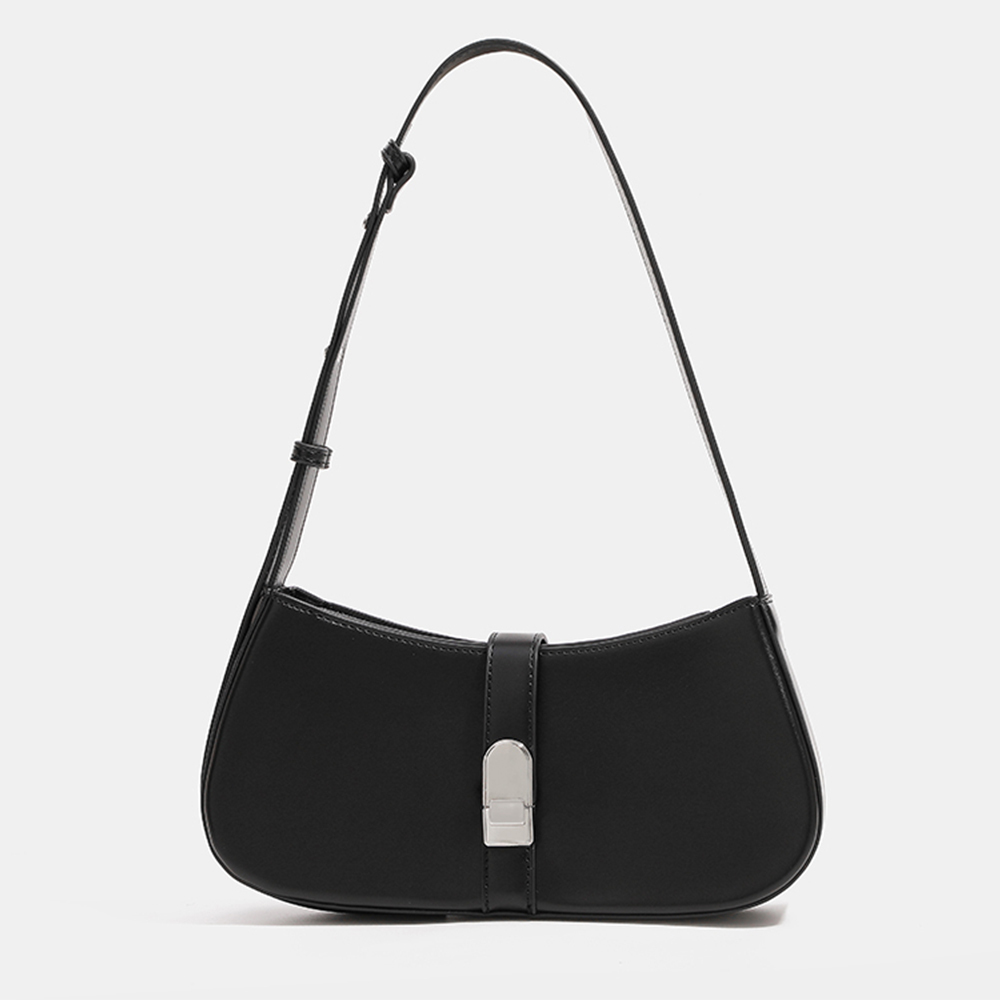 【CHASENG & KEITH】C&K0678 黑/黃 新月肩包(附肩帶/附防塵袋)