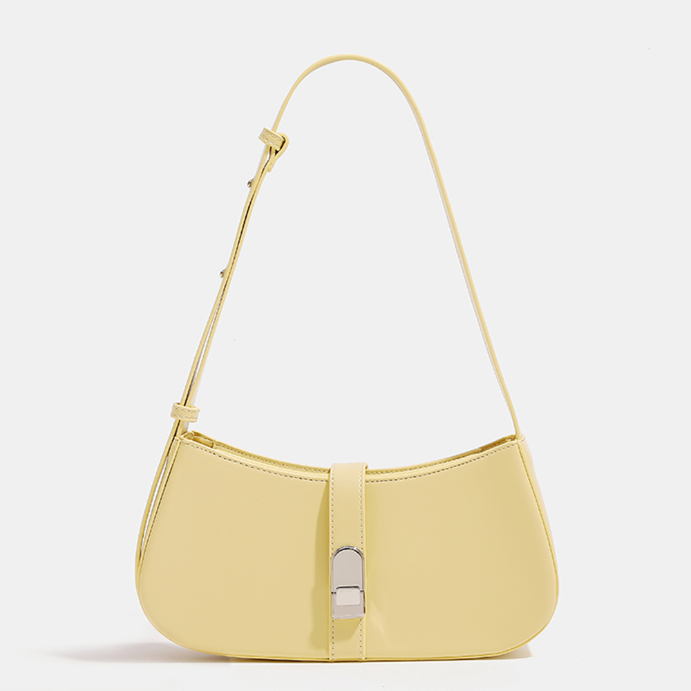 【CHASENG & KEITH】C&K0678 黑/黃 新月肩包(附肩帶/附防塵袋)