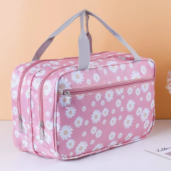 Hot push travel wet and dry separation toiletry bag (daisy-pink, size: 33cm*15cm*34cm)