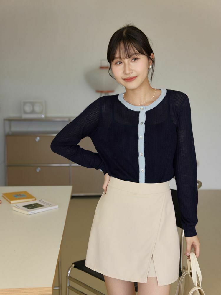 小香風微透膚坑紋上衣