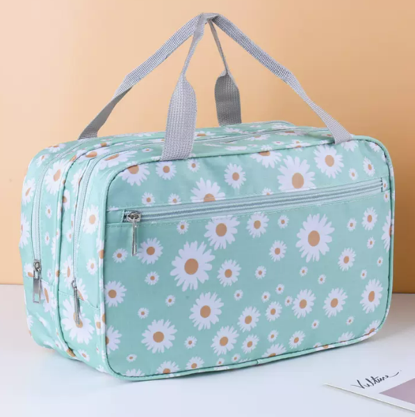 Hot push travel dry and wet separation toiletry bag (daisy-blue, size: 33cm*15cm*34cm)
