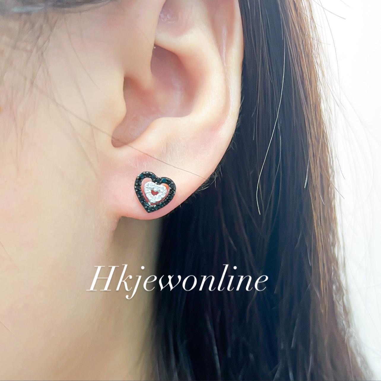 14K White Gold Balck Diamond Earrings