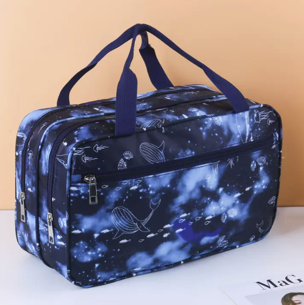 Hot push travel dry wet and dry separation toiletry bag (starry whale - navy blue size: 33cm*15cm*34cm)