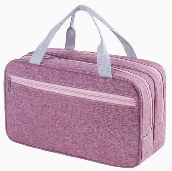 Hot Push Travel Dry Wet Separation Toiletry Bag (Denim - Rose Red Size: 33cm*15cm*20cm)