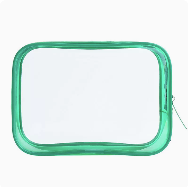 Hot push travel transparent waterproof toiletry pouch (green size 17cm*6cm*12cm)