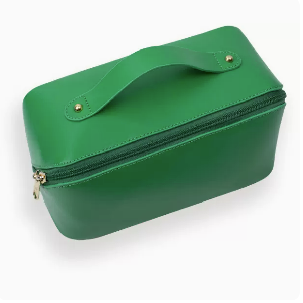 Hot push large-capacity light luxury hand-held toiletry bag (fresh green size: 11cm*11cm*23.5cm)