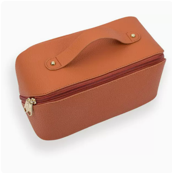 Hot push large-capacity light luxury hand-held toiletry bag (Aima orange size 11cm*11cm*23.5cm)