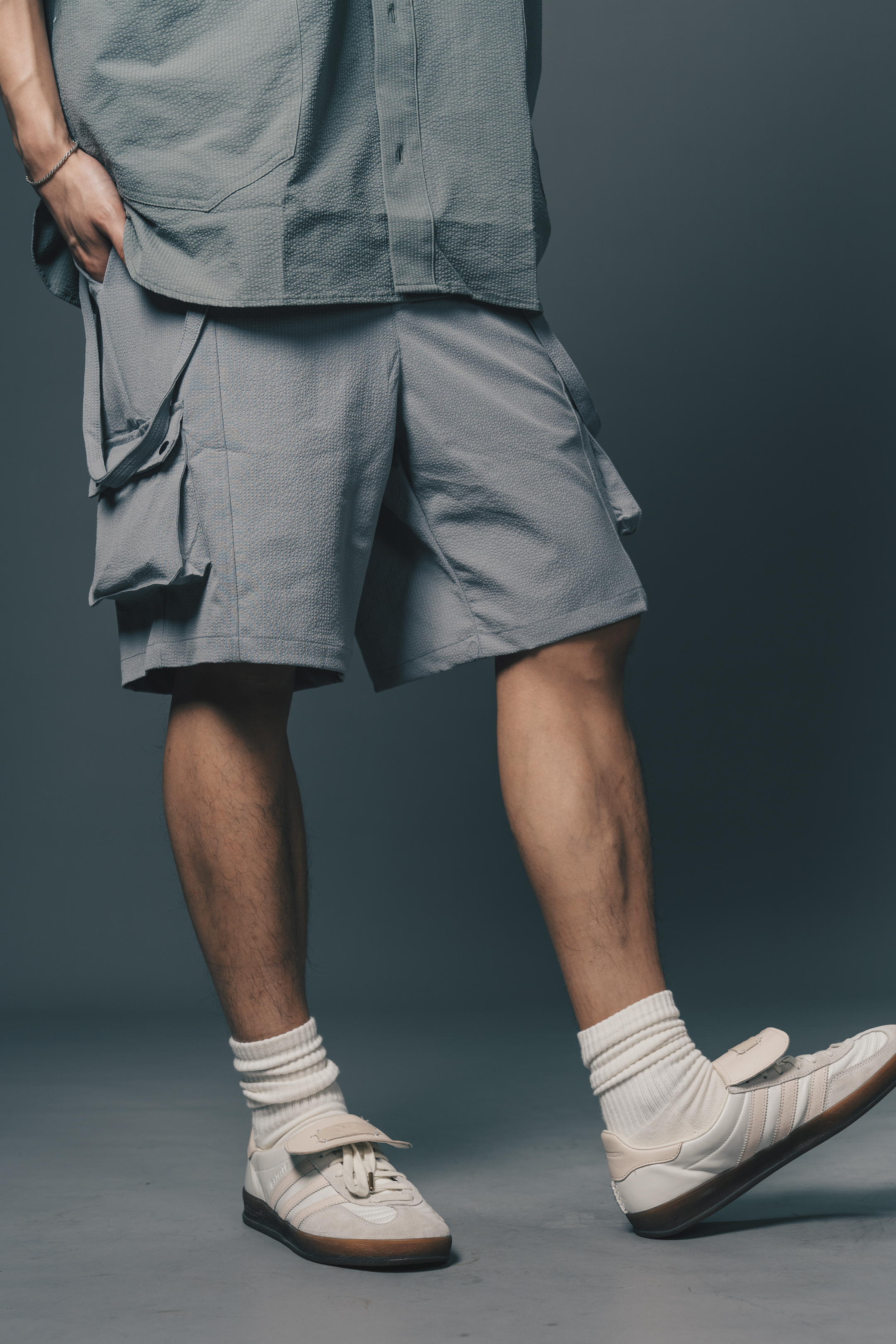 Fumble 泡泡紗掛帶立體闊短褲