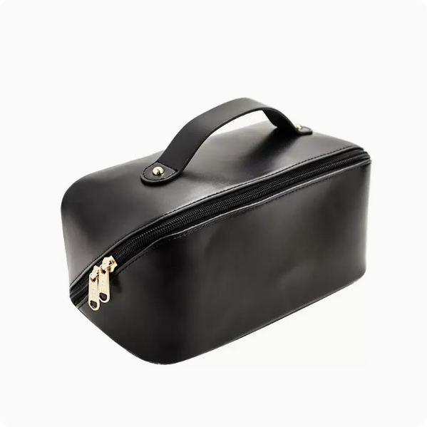 Hot push large-capacity light luxury hand-held toiletry bag (temperament black size: 11cm*11cm*23.5cm)