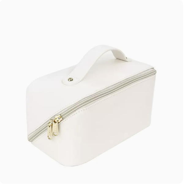 Hot push large-capacity light luxury hand-held toiletry bag (elegant white size: 11cm*11cm*23.5cm)