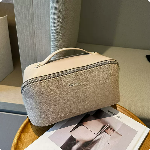 Hot push large-capacity travel amenity bag (khaki size: width 25cm, height 12cm, thickness 12cm, bing, 3cm)
