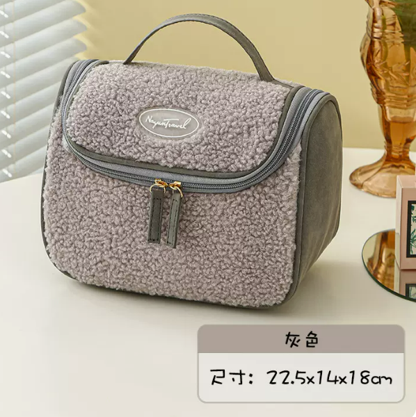 Hot push large-capacity travel anti-freeze toiletry bag (gray [hook model] size 22cm*14cm*18cm)