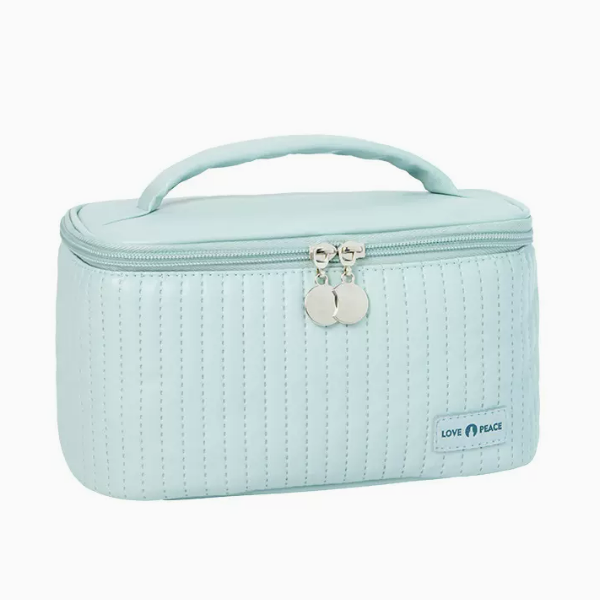 Hot push portable travel cosmetic bag (light blue hand-held size: 12cm*13.5cm*21cm)