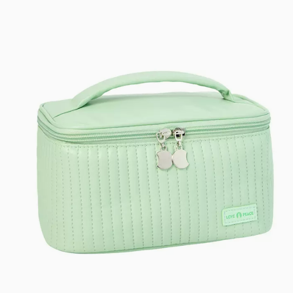 Hot push portable travel cosmetic bag (light green hand-held size: 12cm*13.5cm*21cm)