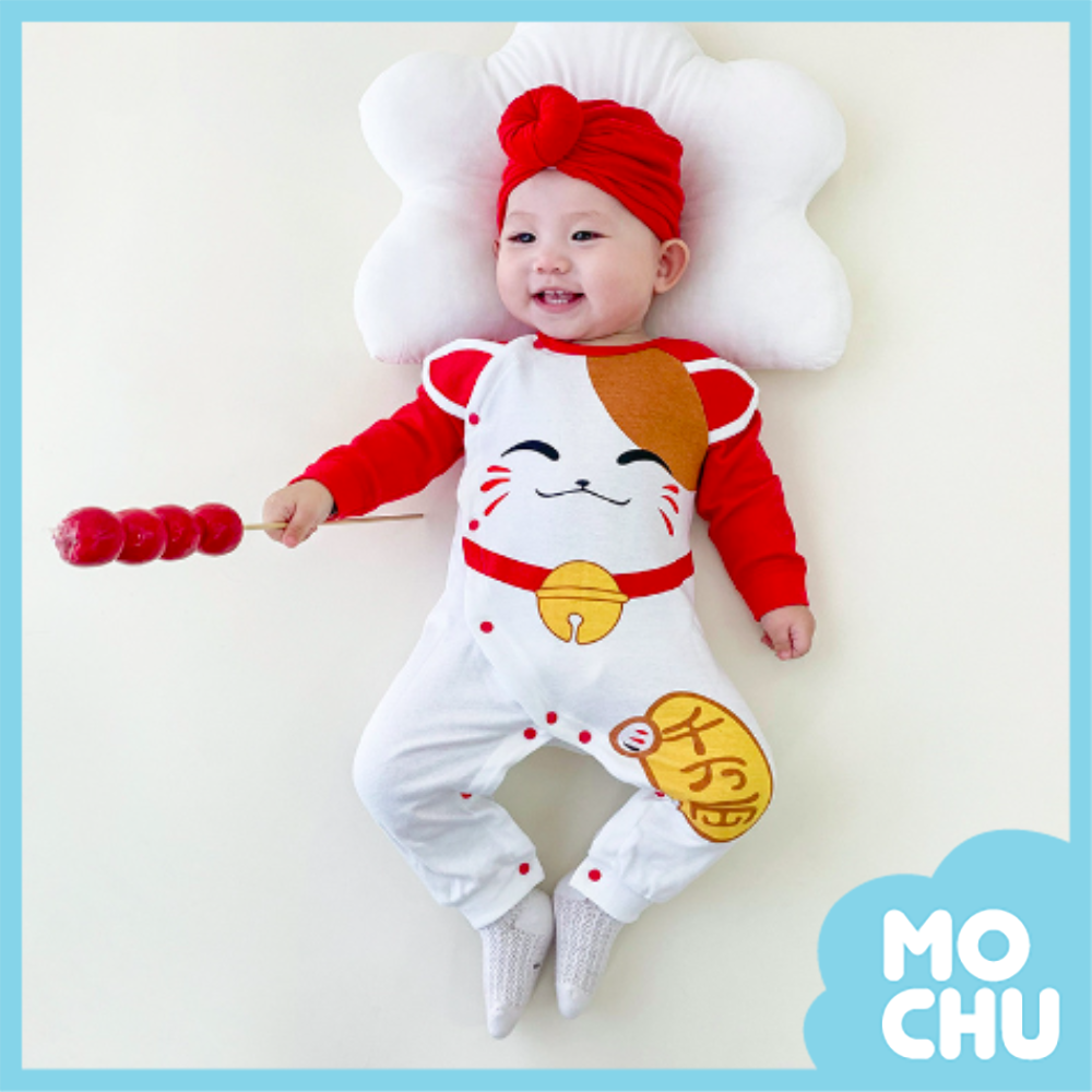 招財貓長袖連身衣