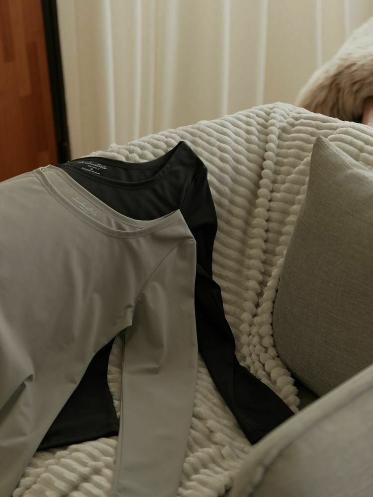 自訂 大Ｕ領長袖保暖上衣