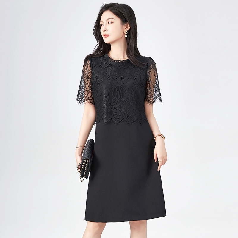 蕾絲罩衫無袖洋裝 兩色