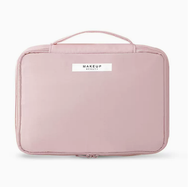 Hot push large-capacity travel carry-on toiletry bag (light pink large size 23cm*8cm*16.5cm)