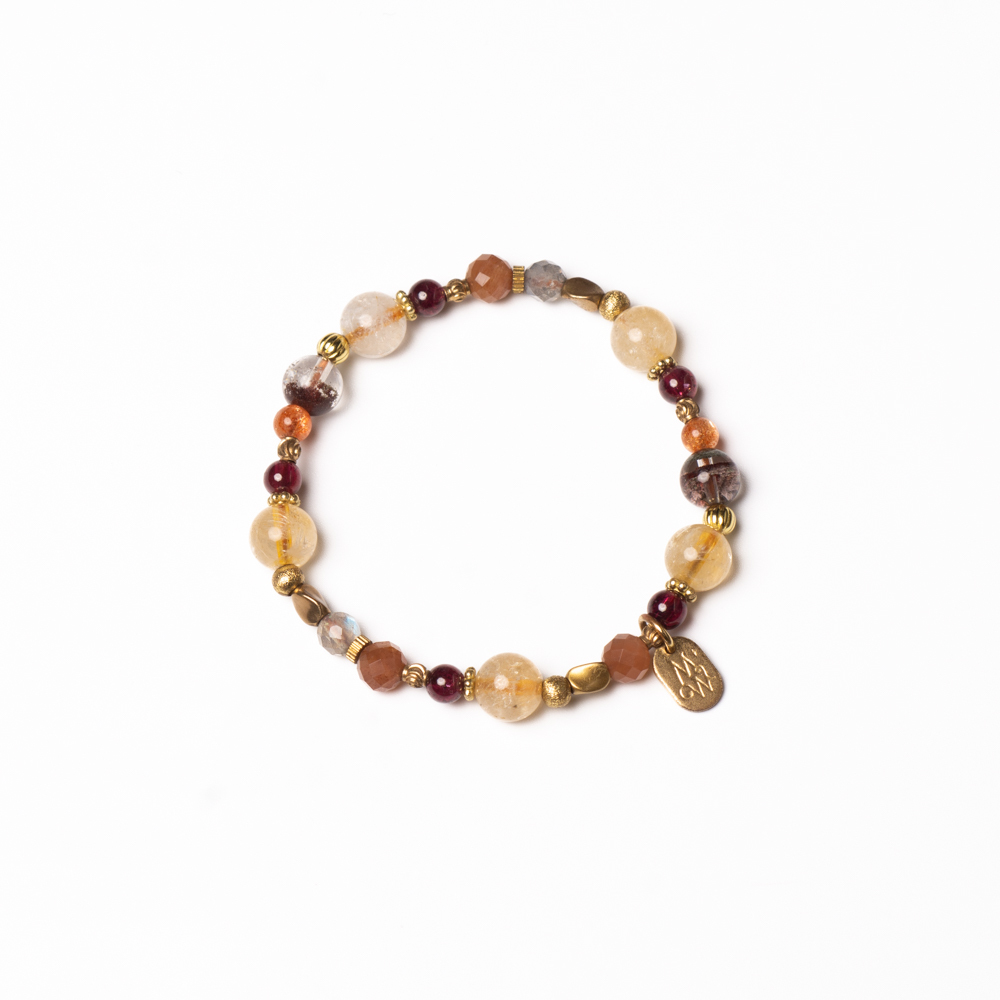 金色艾蒂兒｜黃水晶太陽石手鍊C1282